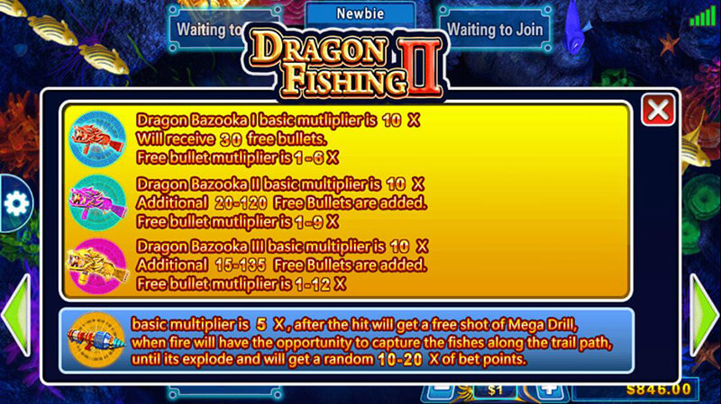 ドラゴンフィッシングII シューティングゲーム ドラゴンバズーカ
