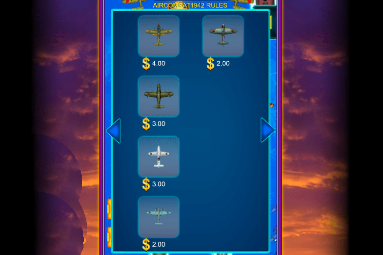 空戦 1942 の配当表 $0.2-0.4