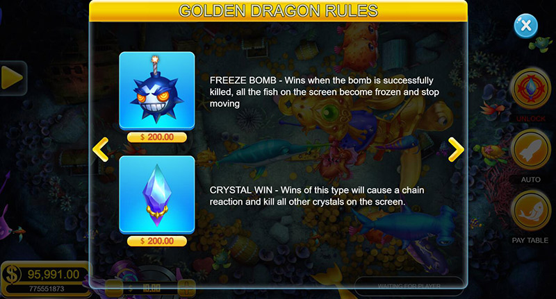 ゴールデンドラゴンフィッシュゲーム Special Items