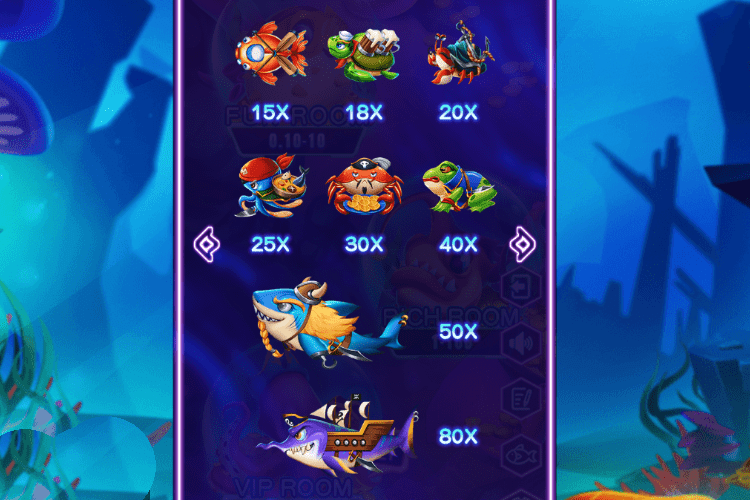 Ocean King's Treasure Paytable 15X-80X