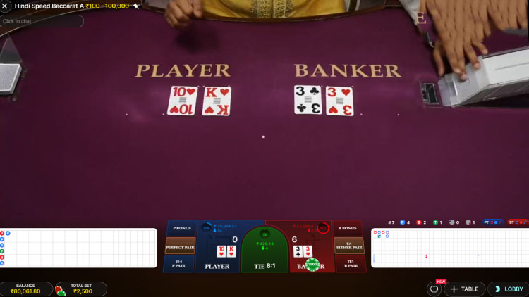 ヒンディー語スピードバカラ エボリューション, Speed Baccarat in Hindi