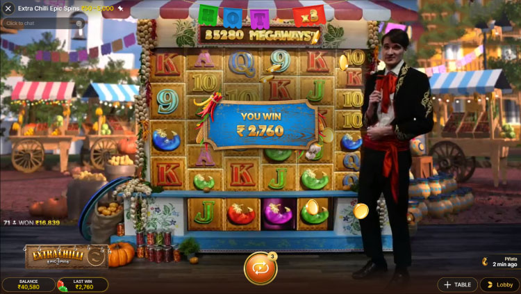 エクストラチリエピックスピンエボリューション Big Win, Extra Chilli Epic Spins Live
