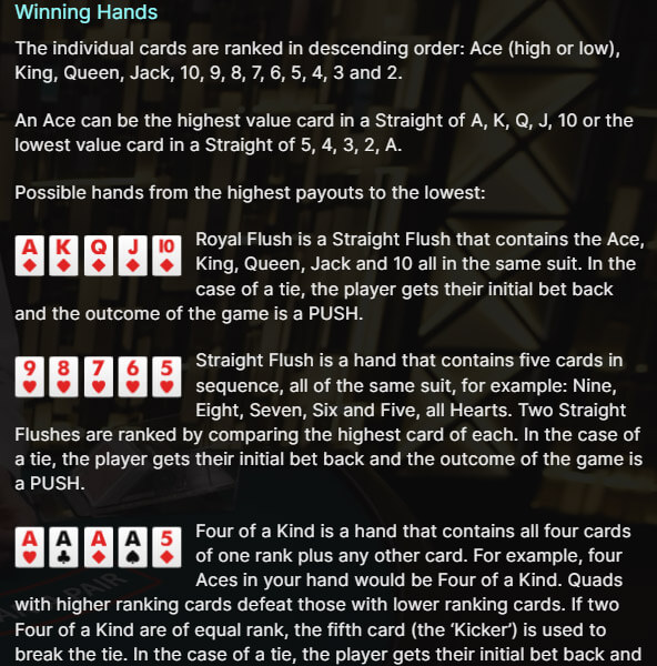 エクストリーム テキサス ホールド’em Winning Hands