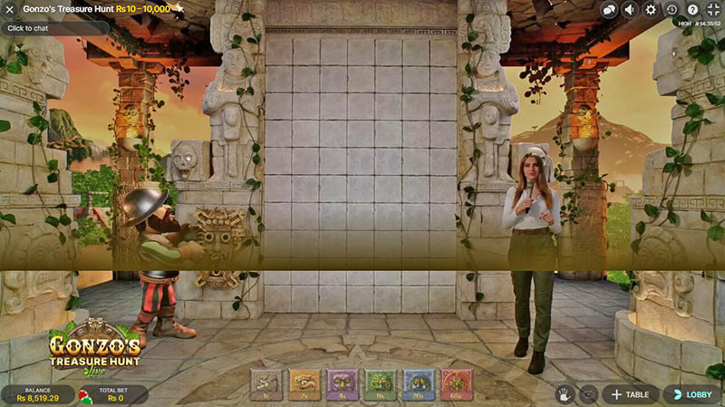 Gonzo's Treasure Hunt Live Casino