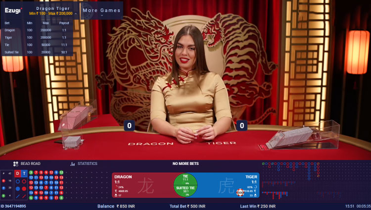 エズギドラゴンタイガージャックポットを獲得する! EZ Gaming Live Casino Games