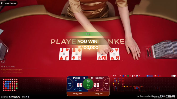 コミッションなしのバカラ Ezugi Big Win, Play コミッションなしのバカラ Ezugi India