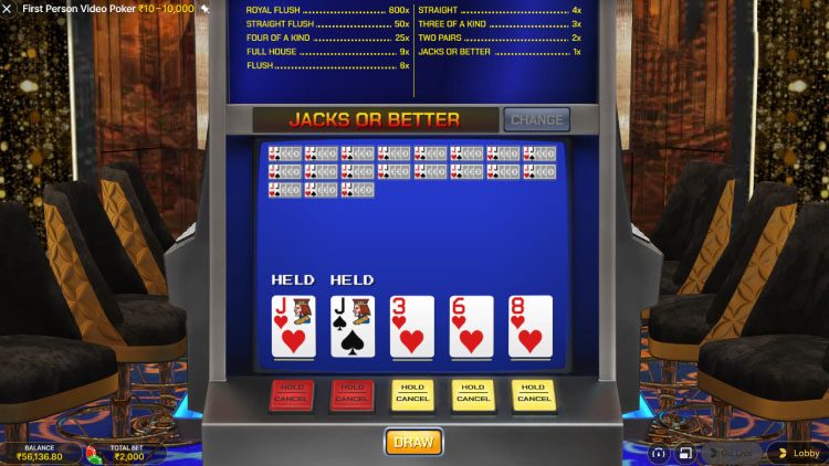一人称ビデオ ポーカー エボリューション オンライン カジノ ゲーム インド