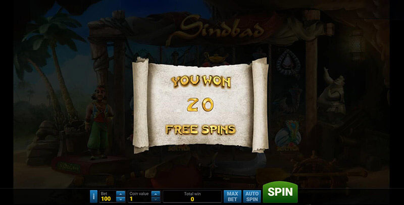 Sindbad Slot Machine Free Spins Bonus