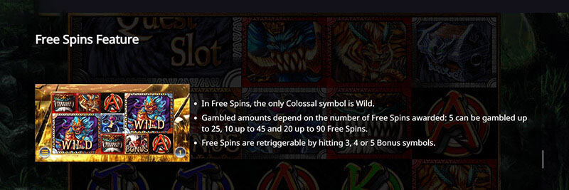 Monster Quest Slot Machine Free Spins Feature
