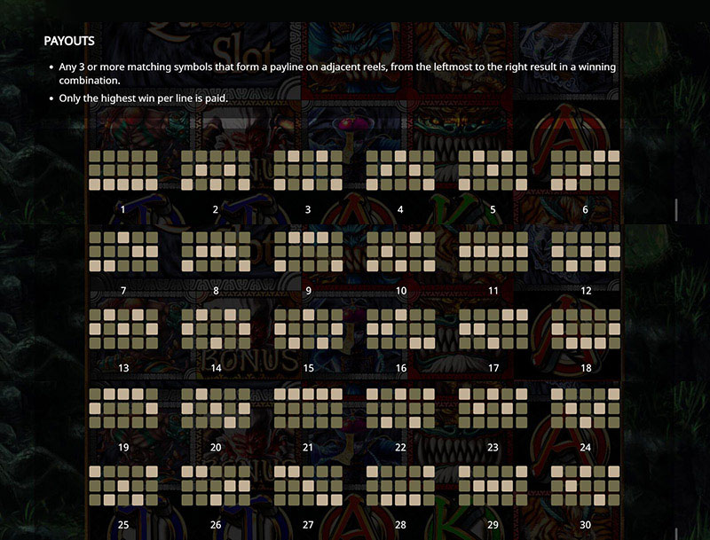 Monster Quest Slot Machine Payline
