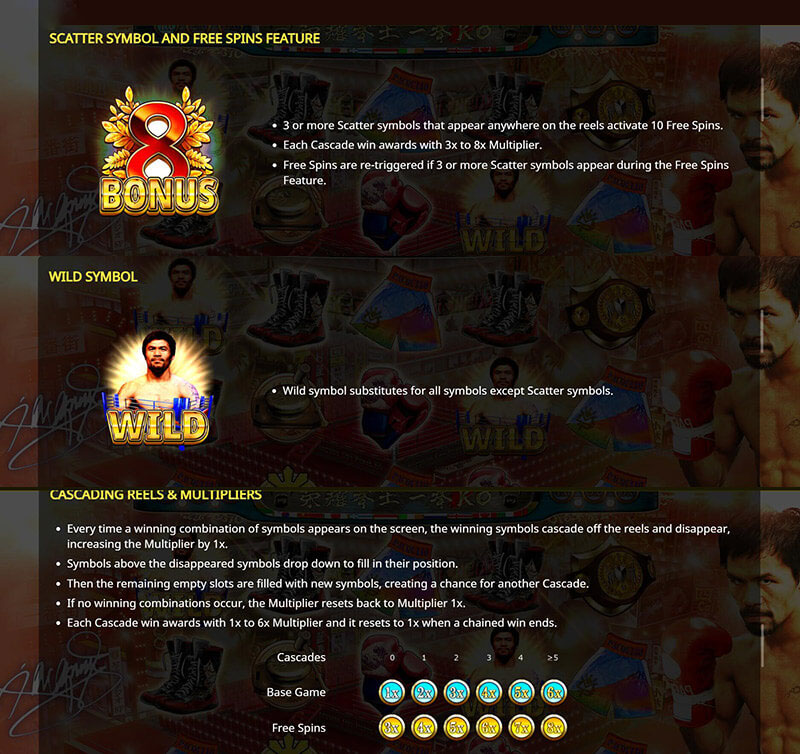 Pacquiao One Punch KO Wild Symbols