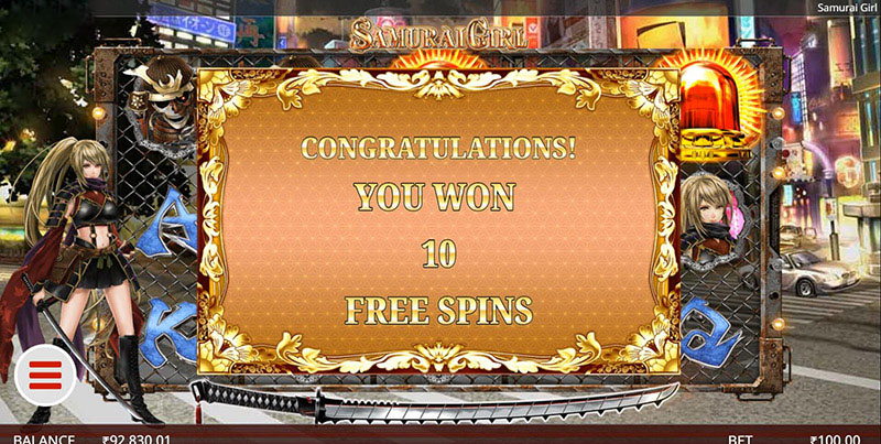 Samurai Girl Slot Machine Free Spins Bonus