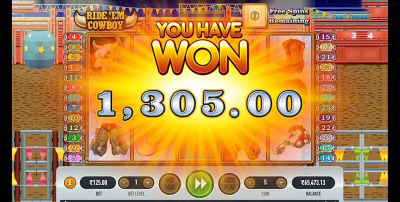 Ride'Em Cowboy Slot Machine Free Spins Bonus