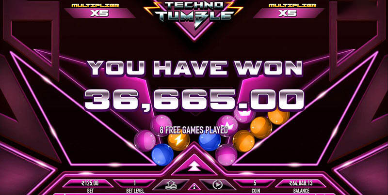 Techno Tumble Slot Machine Free Spins Bonus