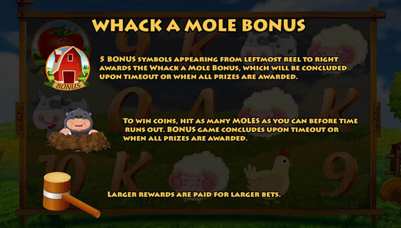 Farm Mania Slot Machine Whack a Mole Bonus