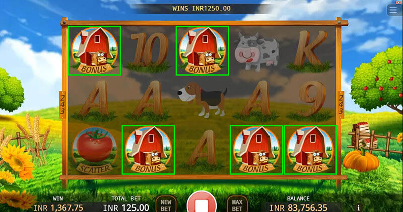 Farm Mania Slot Machine Whack a Mole Bonus