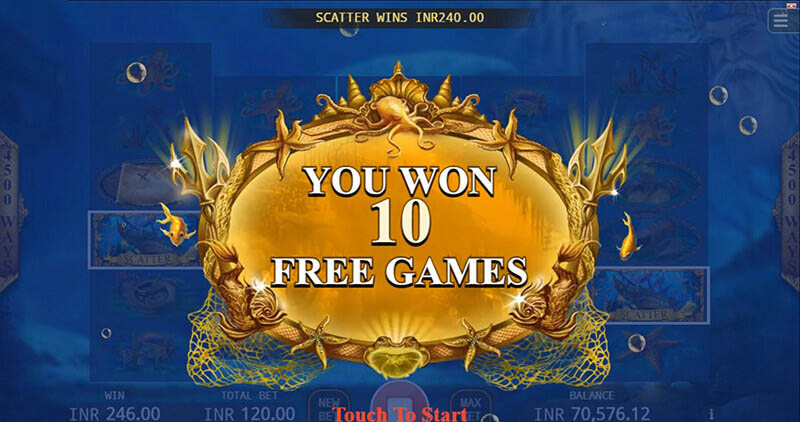 Poseidon's Treasure Slot Machine Free Spins Bonus