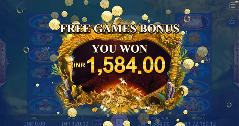 Poseidon's Treasure Slot Machine Free Spins Bonus