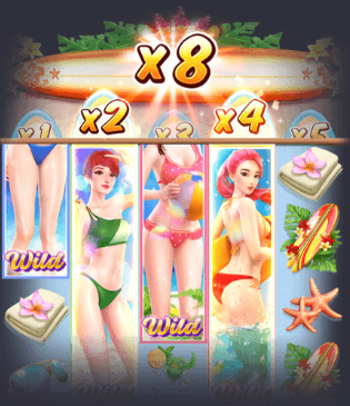 How To Play PG ビキニ パラダイス スロット マシン - Bikini Ladies Multiplier 1