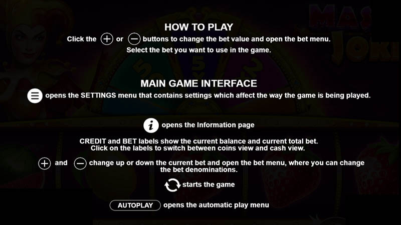 Master Joker Slot Machine Interface